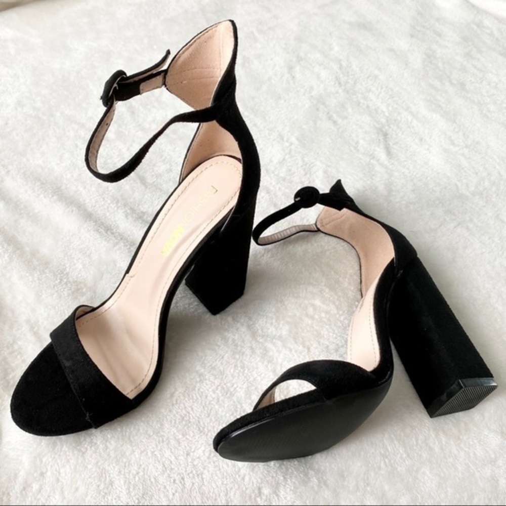 Suede Ankle Strap Heels​​